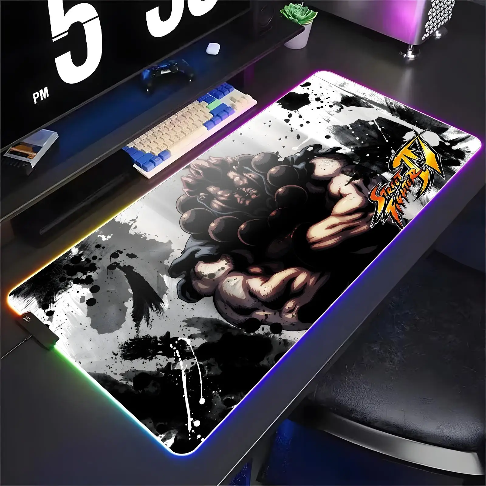 Street Fighter Mouse Pad XXL RGB Gaming Mouse Pad Large Gaming Mousepad Keyboard Gamer Mouse Pad Laptop Desk Mat RGBMouse Mats
