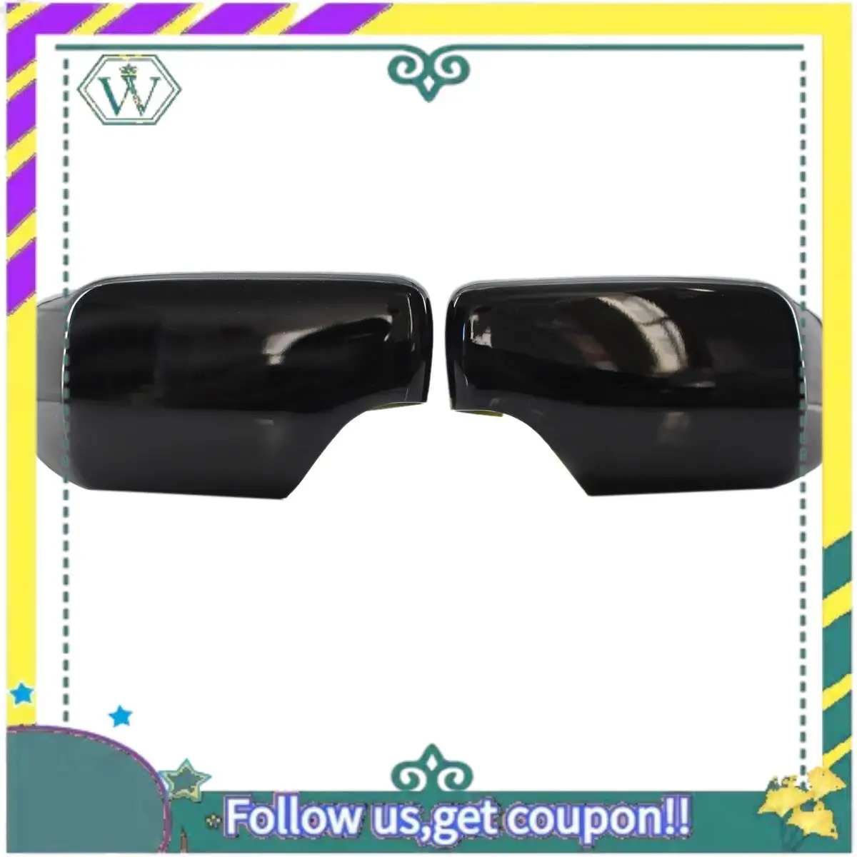

Upgraded 1Pair Rear View Mirror Covers Side Mirror Caps For-BMW E46/E39 3/5 Series 1998-2005 Gloss Black 51168238375 51168238376
