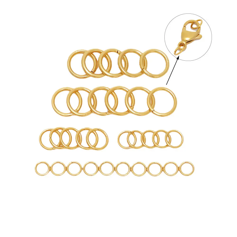 100-200pcs Gold Color Stainless Steel Open Jump Rings Necklaces Bracelets Connectors Split Rings Findings for DIY Jewelry Making