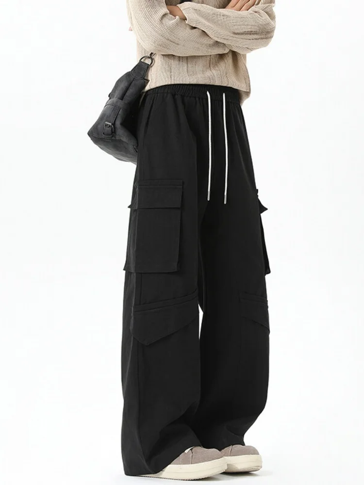 

Loose Straight Leg Workwear Pants Men's American Sle High Street Spring Autumn Wide Leg Trousers Faionable Long Pants