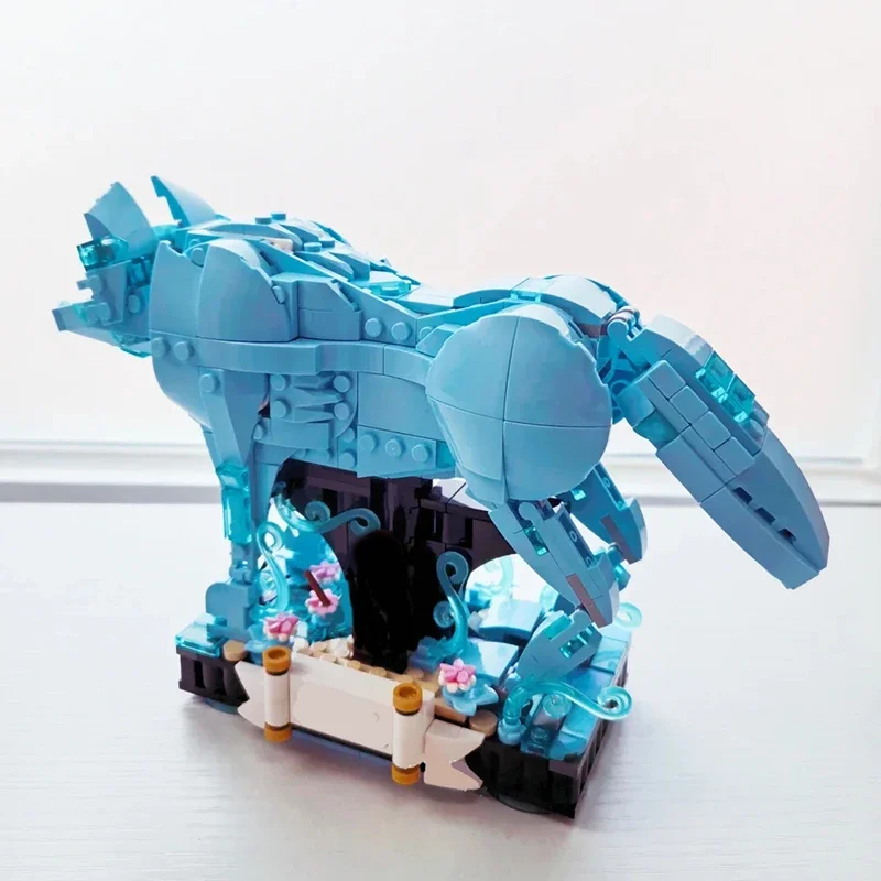 الإبداعية الأفلام المثالية 2in1 Expecto Patronum اللبنات ماجيك باترونوم الغزلان الذئب نموذج تجميع الطوب لعبة هدية للطفل الكبار