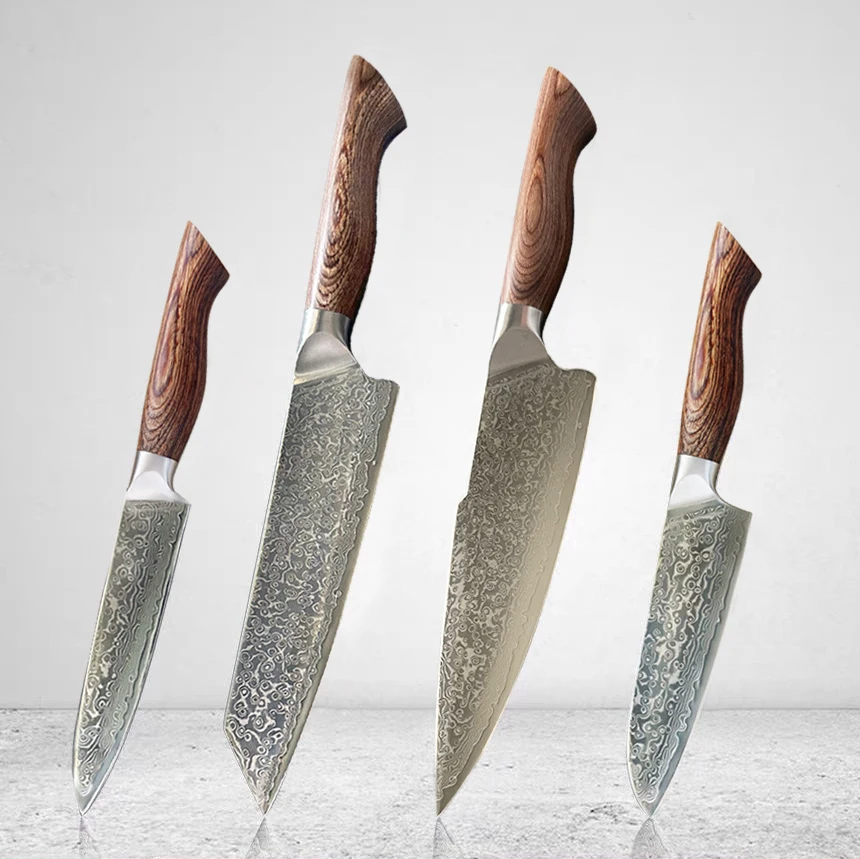

Chef Knife 67-layers Damascus Steel Blade Wood Handle Slicing Vegetables Cleaver Meat Utility Paring Kiritsuke Kitchen Knives