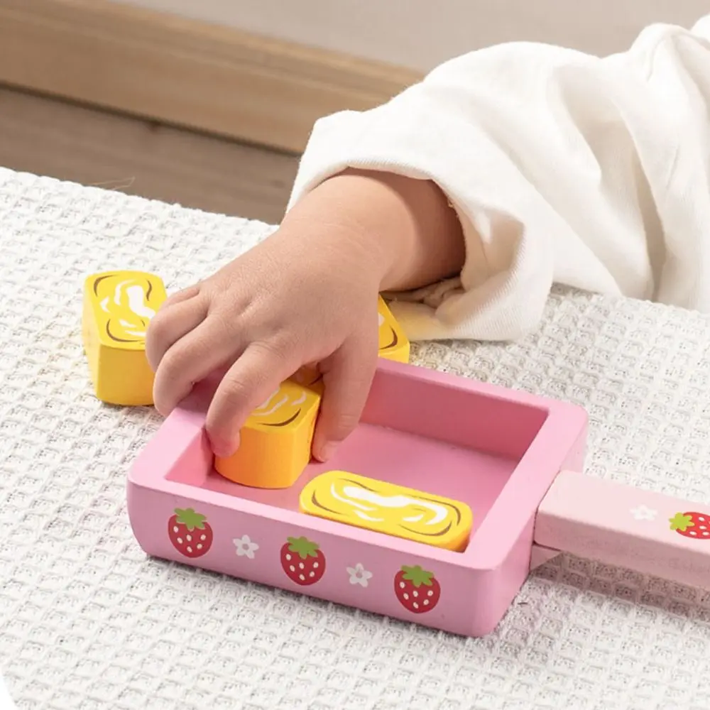 Simulazione in legno Giocattoli alimentari Casa da gioco Cucina Gioco di ruolo Tteokbokki Giocattoli modello Cucina cognitiva Montessori Finta