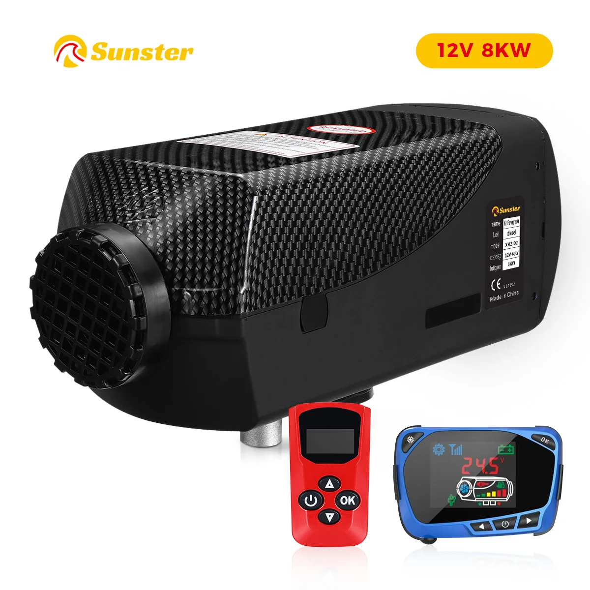 8KW Car Heater 12V Diesel Air Heater With LCD Remote Monitor Low Noise Fast Heating Diesel Parking Heater For Car Trailer Truck