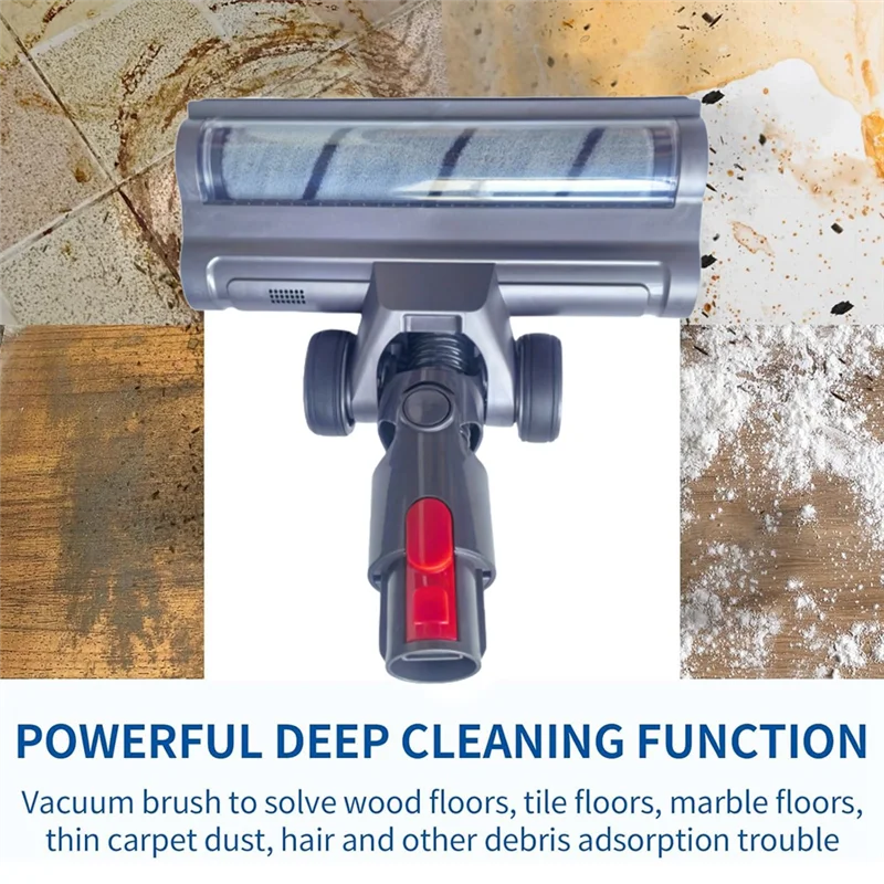 

A84G-For Dyson V15 V11 V10 V8 V7 Vacuums Attachment Soft Roller Brush Head With Dust Detection Light For Hardwood Cleaner