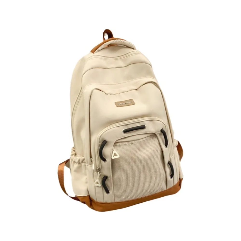

Schoolbag Large Capacity Casual Backpack Multiple Pockets Nylon School Bag Adjustable Straps Student Backpack School