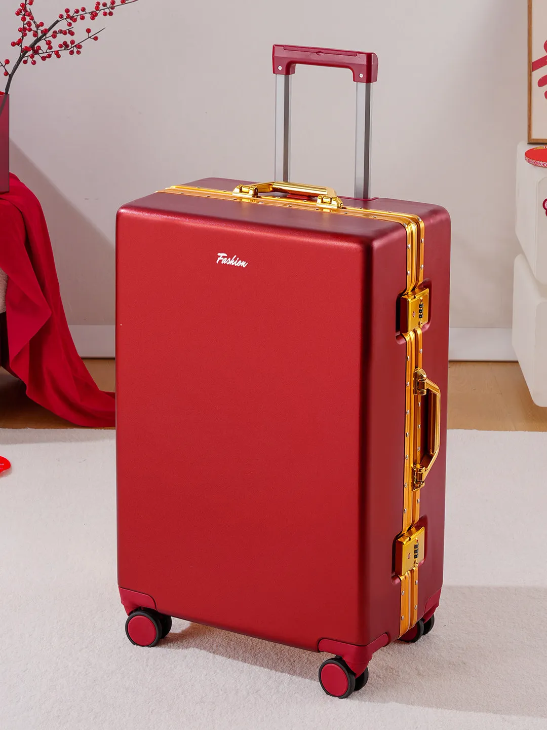 red-aluminum-frame-luggage-bag-wedding-bride-accompanying-trunk-20-inch-22-inch-password-box-handbag-suitcase-bag
