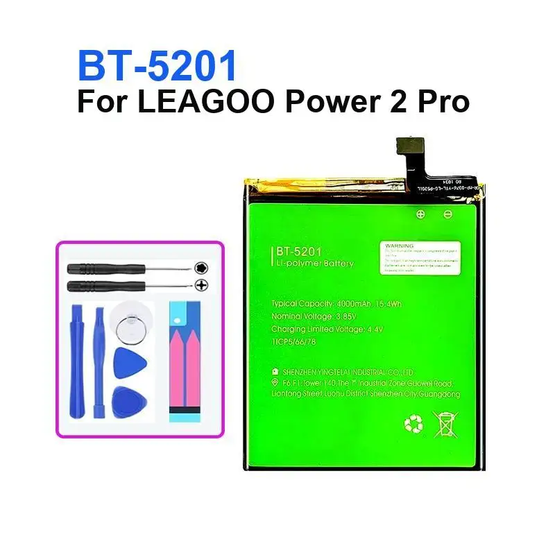BT-5201 Mobile Phone Battery For Leagoo Power 2 Pro Power2 High Compatibility 4000Mah