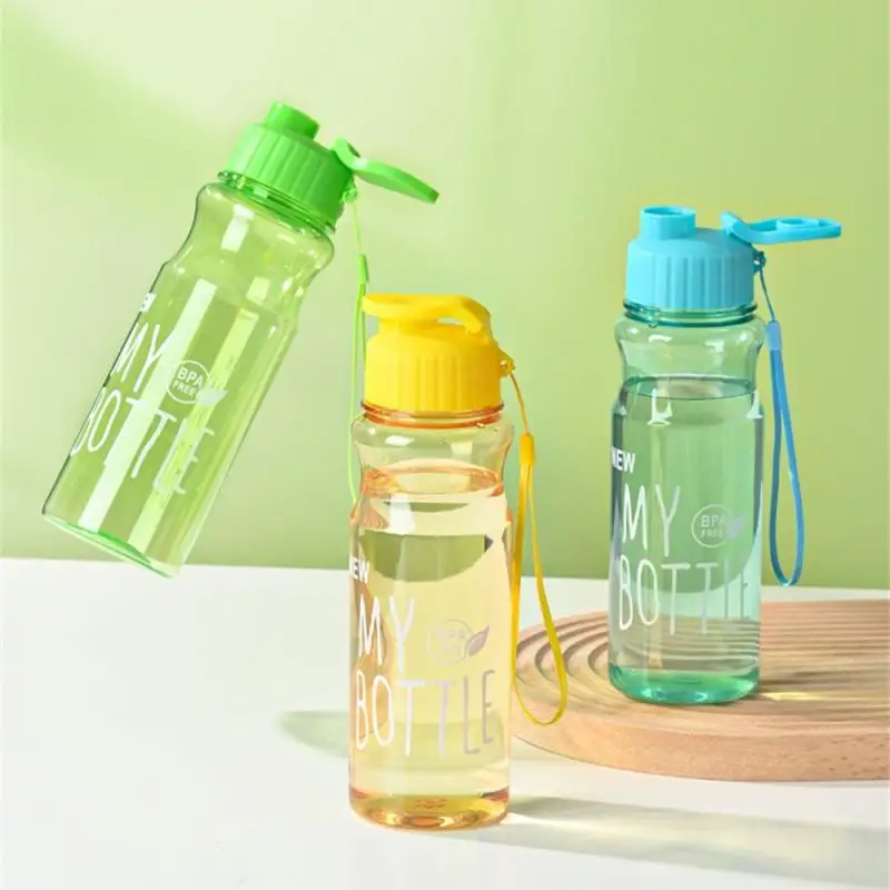 Transparent Water Bottle Portable Sport Cup For Drinking Kitchen Tools 550ML Water Bottle For School Gym Travel Girl Boy