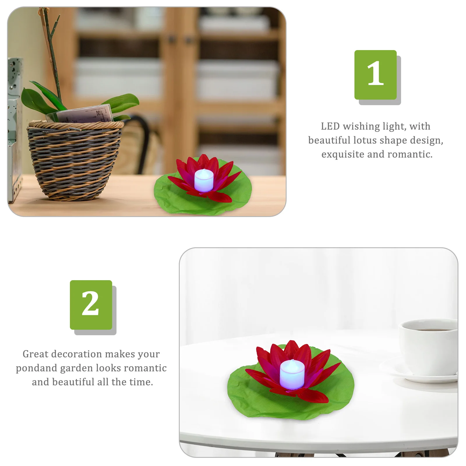 

3pcs Led Lotus Floating Outdoor Garden Pond Decorative Pool Landscape Ornament Gift