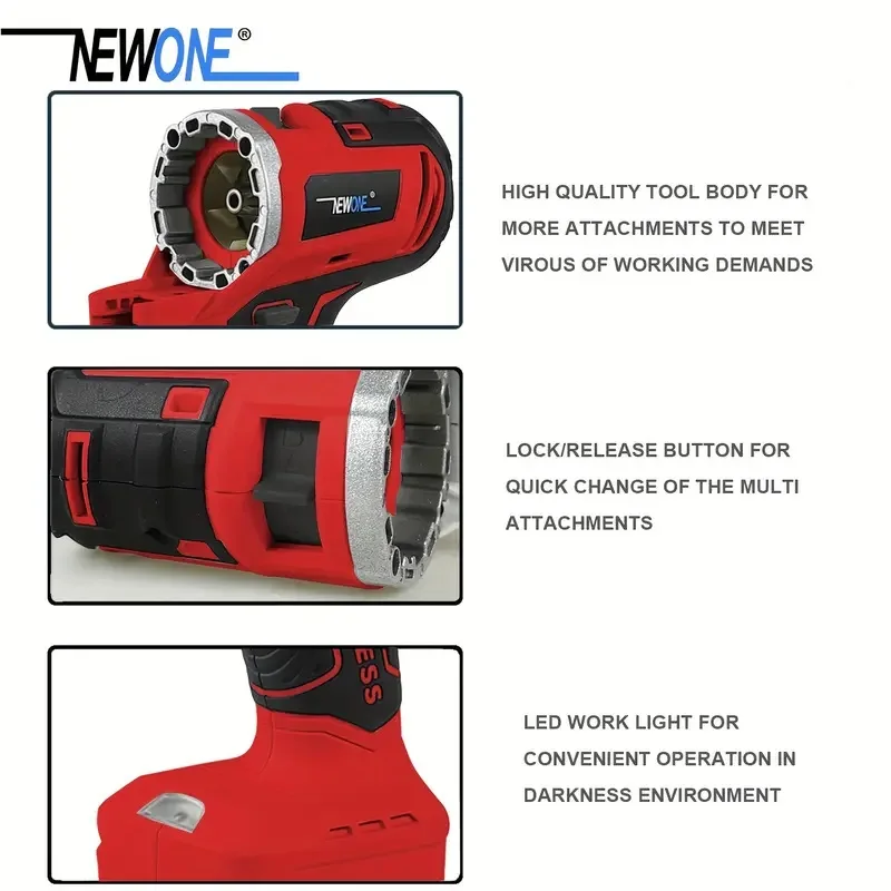NEWONE 18V/20V MAX Brushless Lithium-Ion Cordless 10-Tool Combo Kit Impact Driver, Impact Drill, Reciprocating Saw, Circular Saw