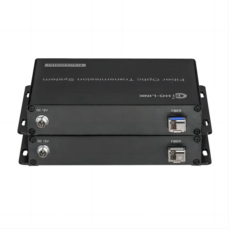 HDMI to Fiber Converter, 4K HDMI Video Optical Transceiver Over Single-Mode Fiber with External Stereo Audio and RS232