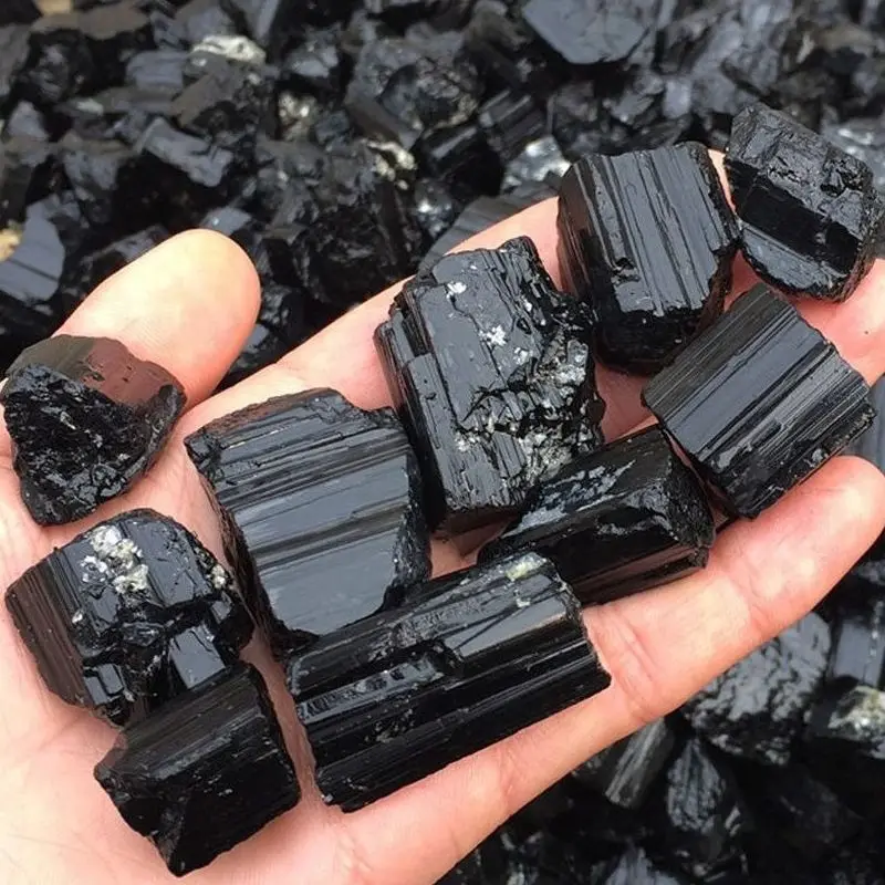 100% Natural Black Tourmaline Crystal Rough Stone Rock Mineral Gravel Specimen Healing Stone Home Decoration