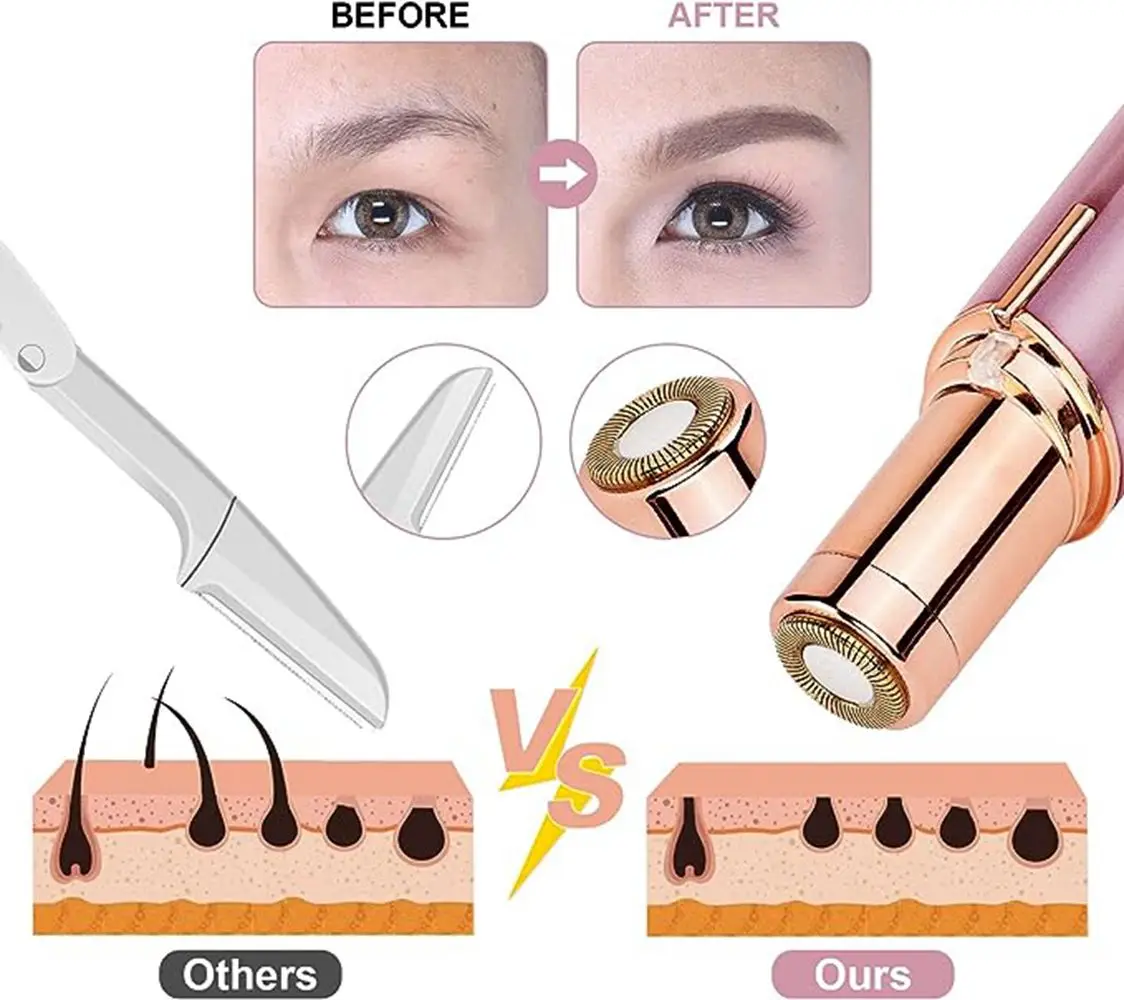 Hot USB Electric Eyebrow Trimmer Makeup Painless Eye Brow Epilator Mini Shaver Razors Portable Body Hair Remover Women Depilator