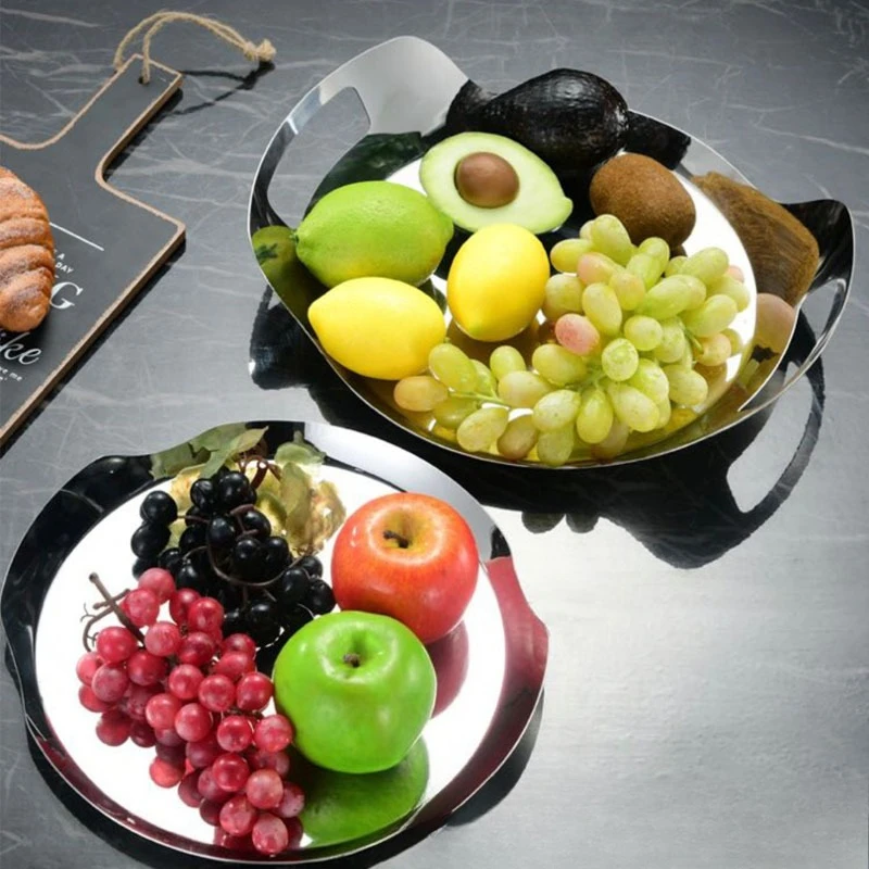 Nordic Bar KTV Stainless Steel Tray Coaster Fruit Tray Tea Set Plate Storage Tray Household Commercial