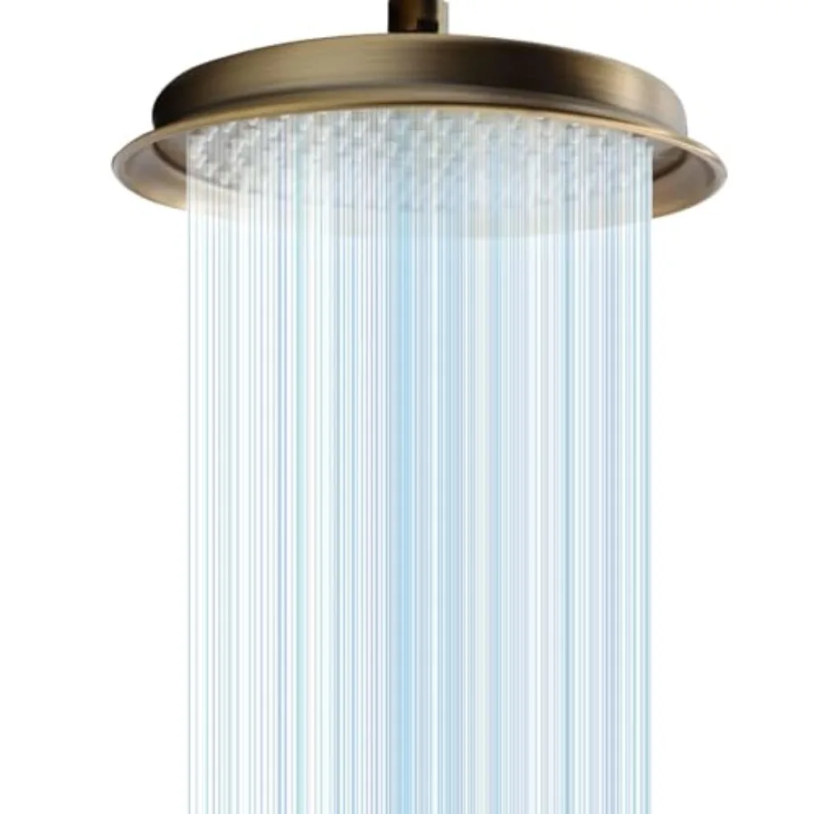 

Finish Rain Shower Head 9 Inch Round Rainfall Showerhead Made of 304 Stainless Steel Vintage High Pressure Waterfall Shower Hea