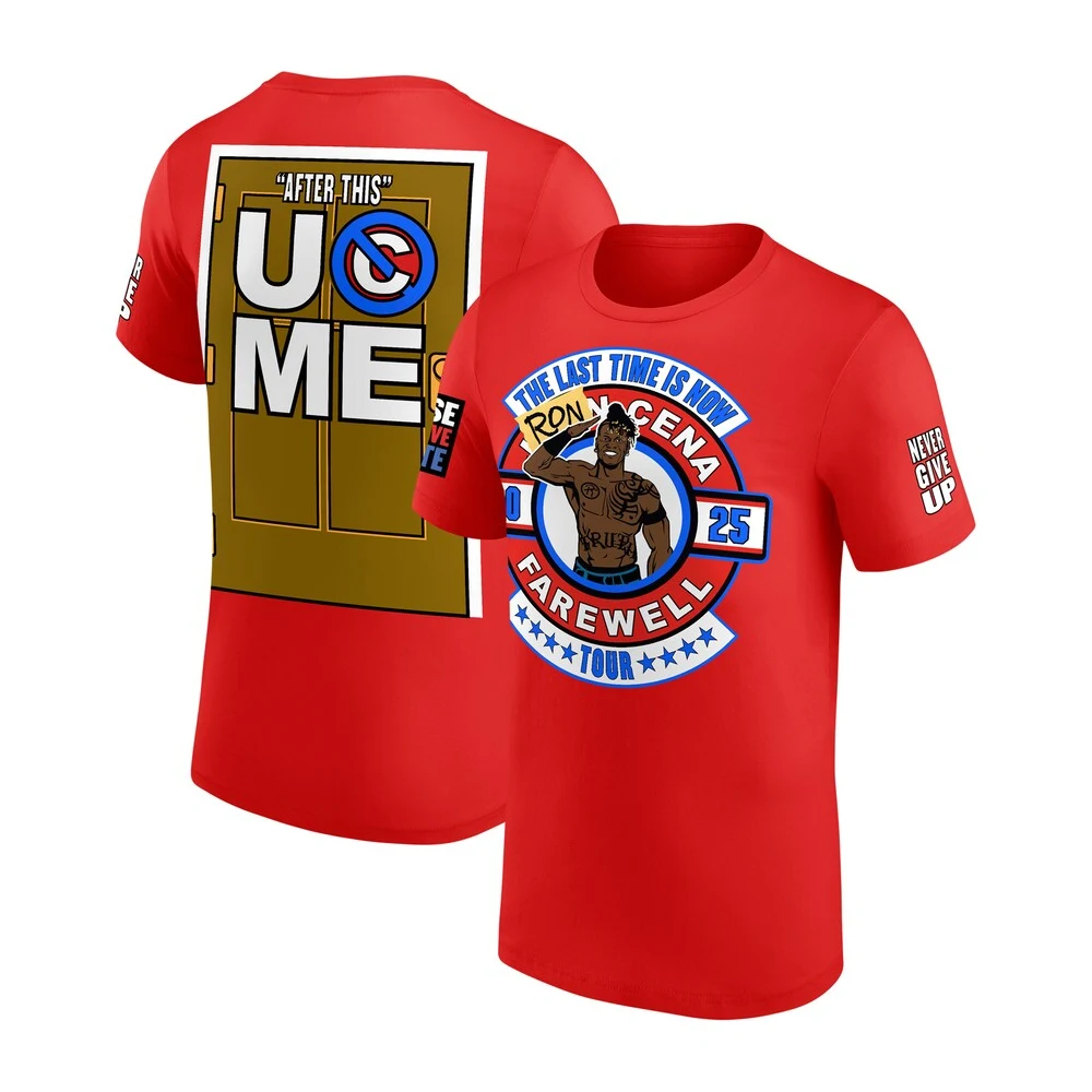 Camiseta roja r-truth Ron Cena para hombre, camiseta de secado rápido para deportes al aire libre, camiseta informal de manga corta de gran tamaño para uso diario de calle, 2025