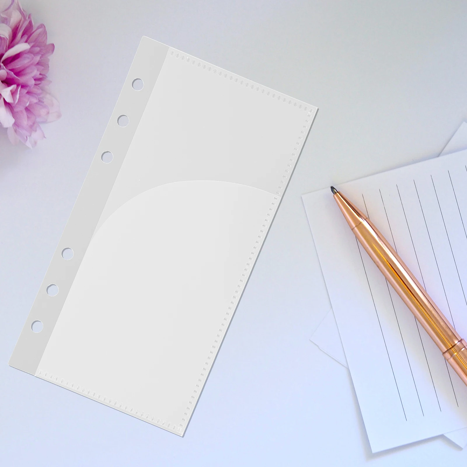 

5pcs Sturdy Pp Reusable Cash Envelopes Portable Loose Leaf Pockets For Budgeting Finance Organization Files Documents Binder