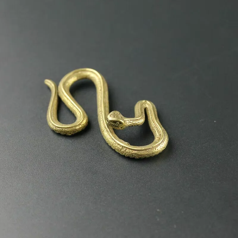 الصينية القديمة البرونزية اليدوية ثعبان تمثال الشكل الشاي الحيوانات الأليفة المشهد ديكور المنزل مكتب الديكور التماثيل والمناحوتات التماثيل
