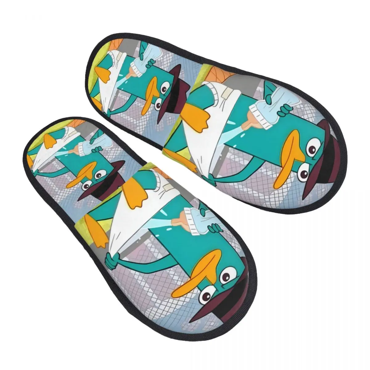 

Custom Print Women Perry The Platypus House Slippers Soft Warm Anime Memory Foam Fluffy Slipper Indoor Outdoor Shoes
