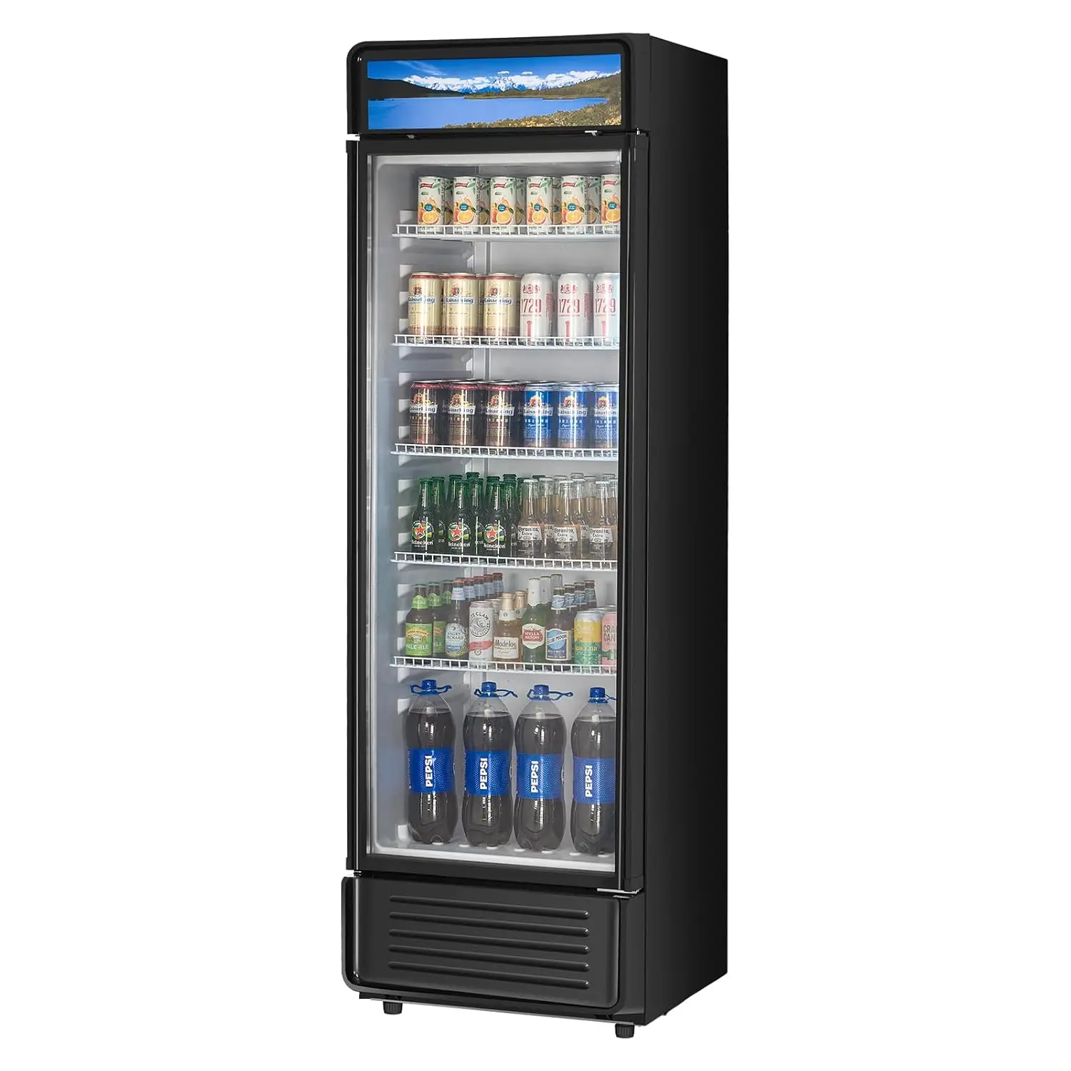 

Commercial Merchandiser Refrigerator, 12.2 CU.FT Glass Door Display Refrigerator, Beverage Cooler Merchandiser with Adjustable