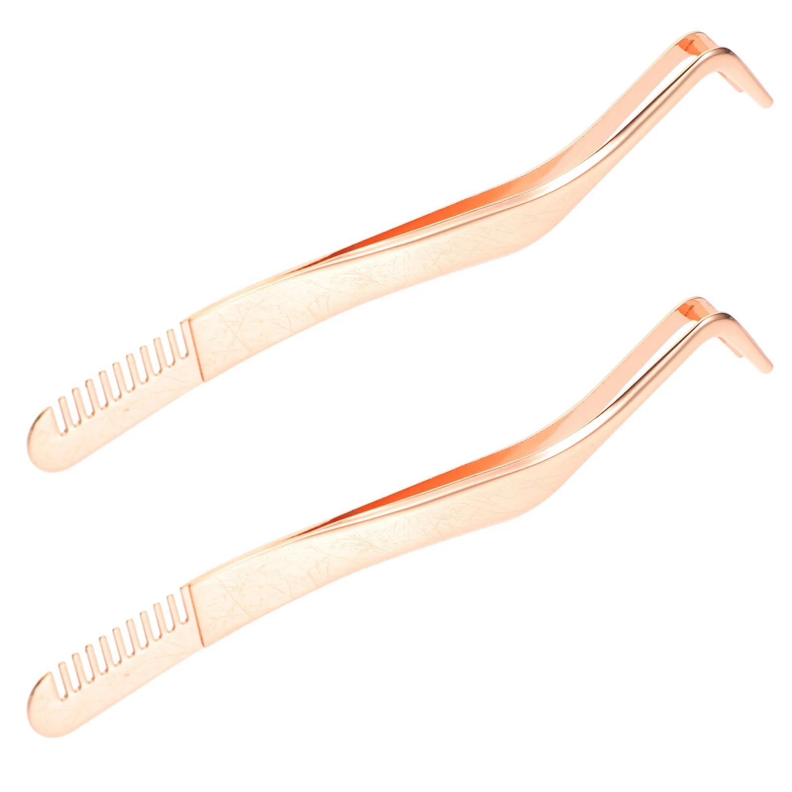2Pcs Eyelash Tweezer Comb Stainless Steel 2 in 1 Lash Applicator Tool for Extensions Beginners Women Ergonomic Design Portable
