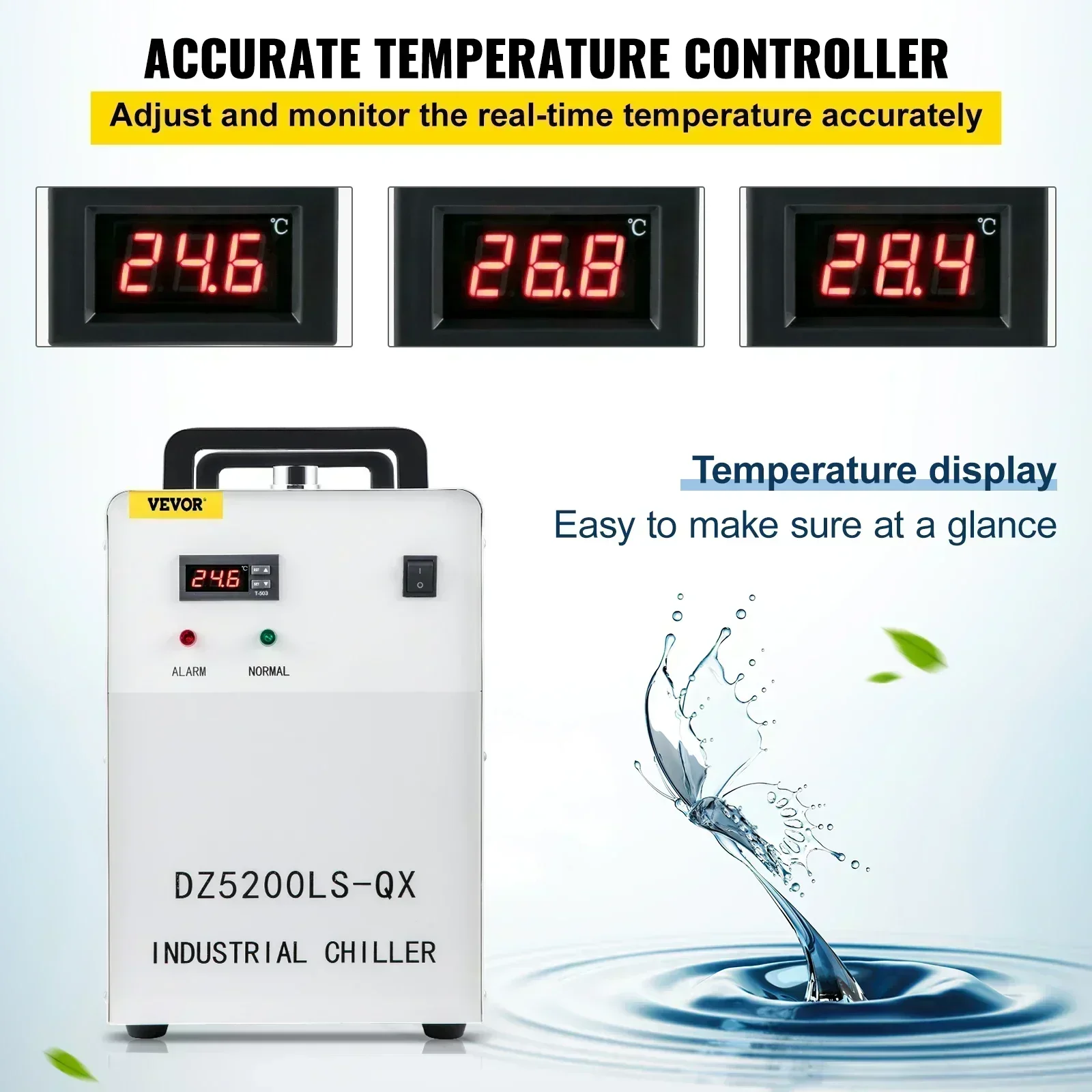 SIHAO Industrial Grade CNC Laser Engraving Machine Water Cooler CO2/Glass Laser Tube Dedicated Chiller for Efficient Cooling