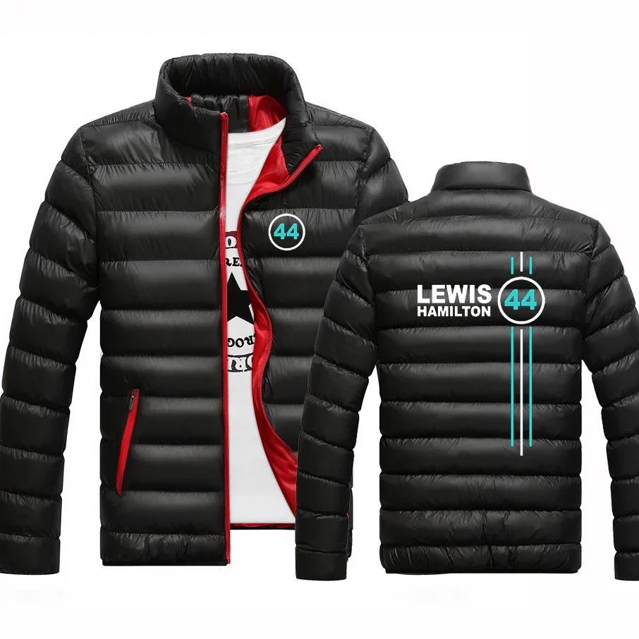 

F1 Driver Lewis Hamilton Digital 44 Men's Winter New Cotton Padded Jacket Short Thickened Autumn Fashion Keep Warm Tops Clothes