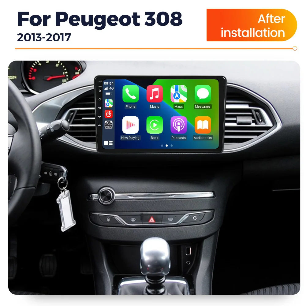 MEKEDE&NAVIFLY Android 14 Intelligent Car audio system For Peugeot 308 T9 308S 2013-2017 Car Radio Carplay GPS Multimedia Player