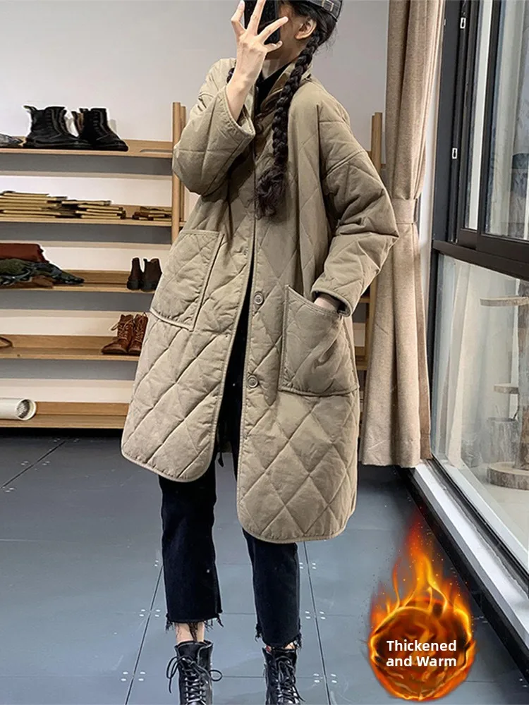 

Женская зимняя теплая хлопковая куртка из тюэта, легкое пуховое хлопковое пальто, верхняя одежда с рисунком, большой размер, художественная одежда, но...