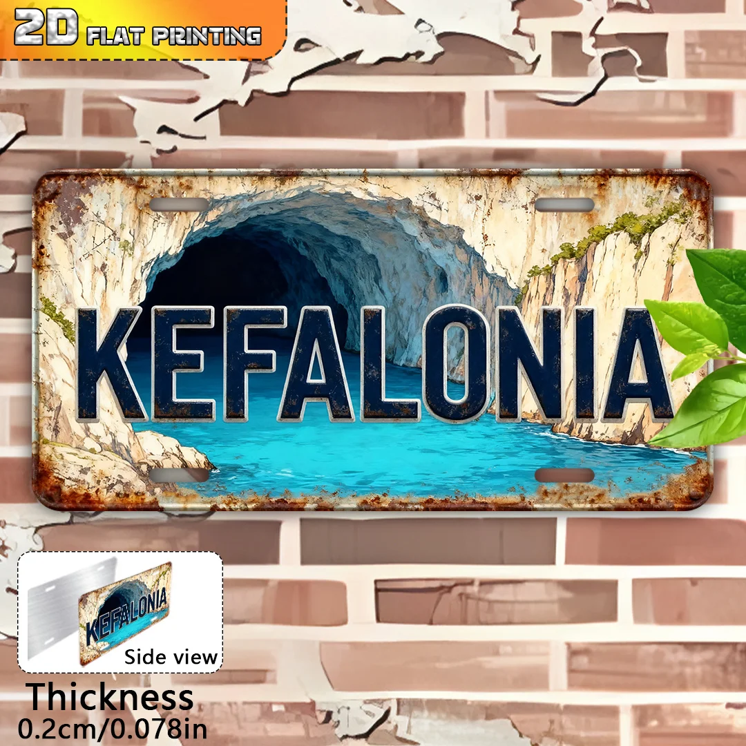 2D Flat Design, 2D Flat Printing, Single Piece, Decorative Use Only, Outdoor Hanging And Wall Art(2), Kefalonia Sea Cave Theme,