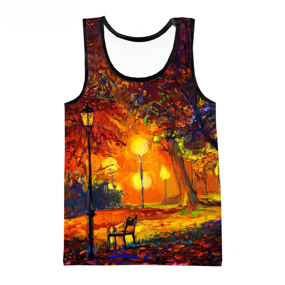 Van Gogh Oil Painting 3D Printed Tank Tops Men Summer Vest Women Casual Sleeveless Shirts Hip Hop Streetwear Oversized Tops