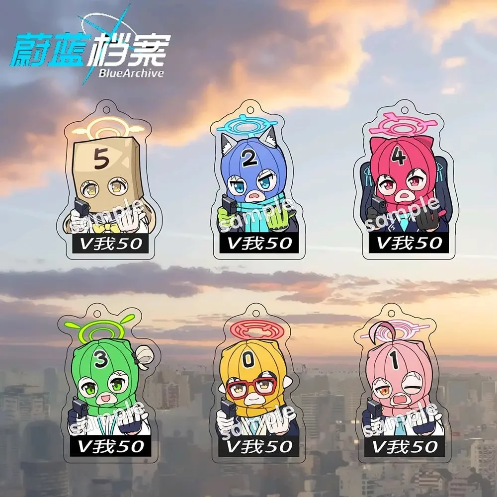 Blue Archive Takanashi Hoshino Sunaōkami Shiroko Keychain Collection Pendant Toys Keyrings Student School Bag Cute Cartoon Gift