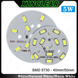 10pcs LED Light Board 15-17V 5W 40mm 50mm SMD 5730 LED PCB Lamp Plate Warm Natural White For Bulb Crystal Ceilig Light Downlight