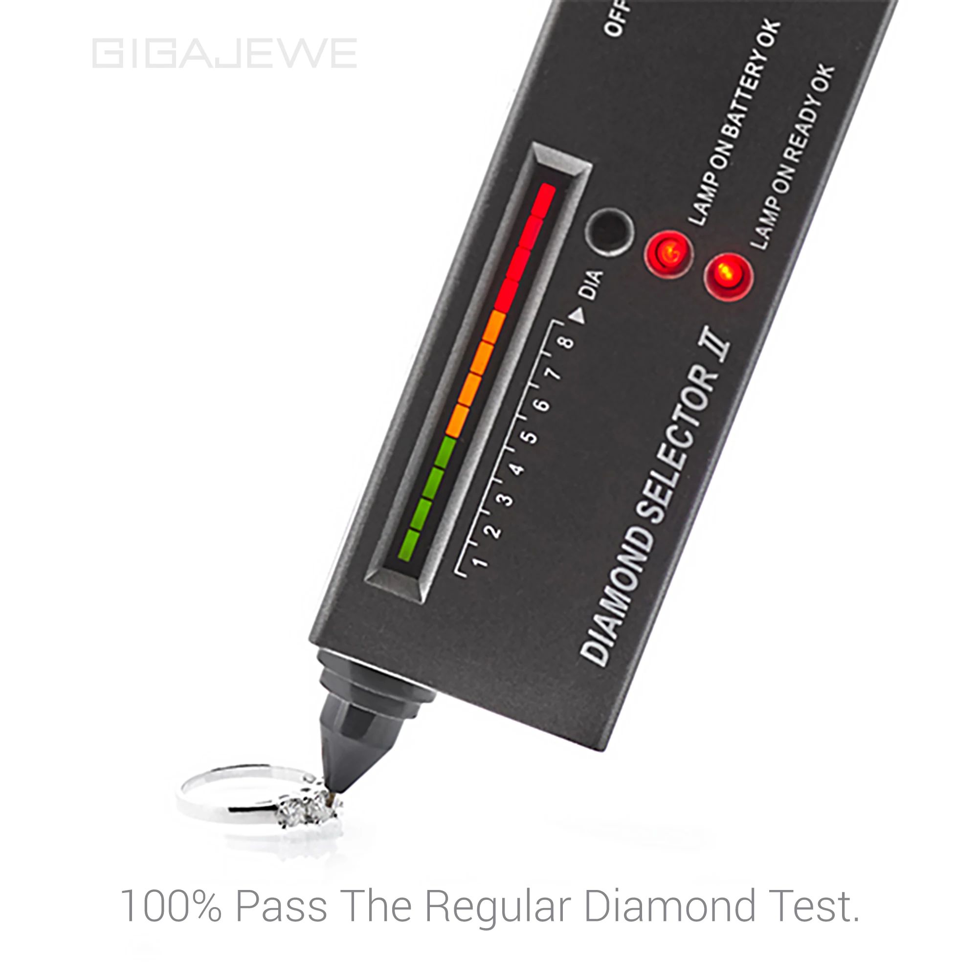 GIGAJEWE Total 1.0ct 4.5mm+2X4.0mm  Round Cut D VVS1 Moissanite 925 Silver Ring Diamond Test Passed Girlfriend Women Gift