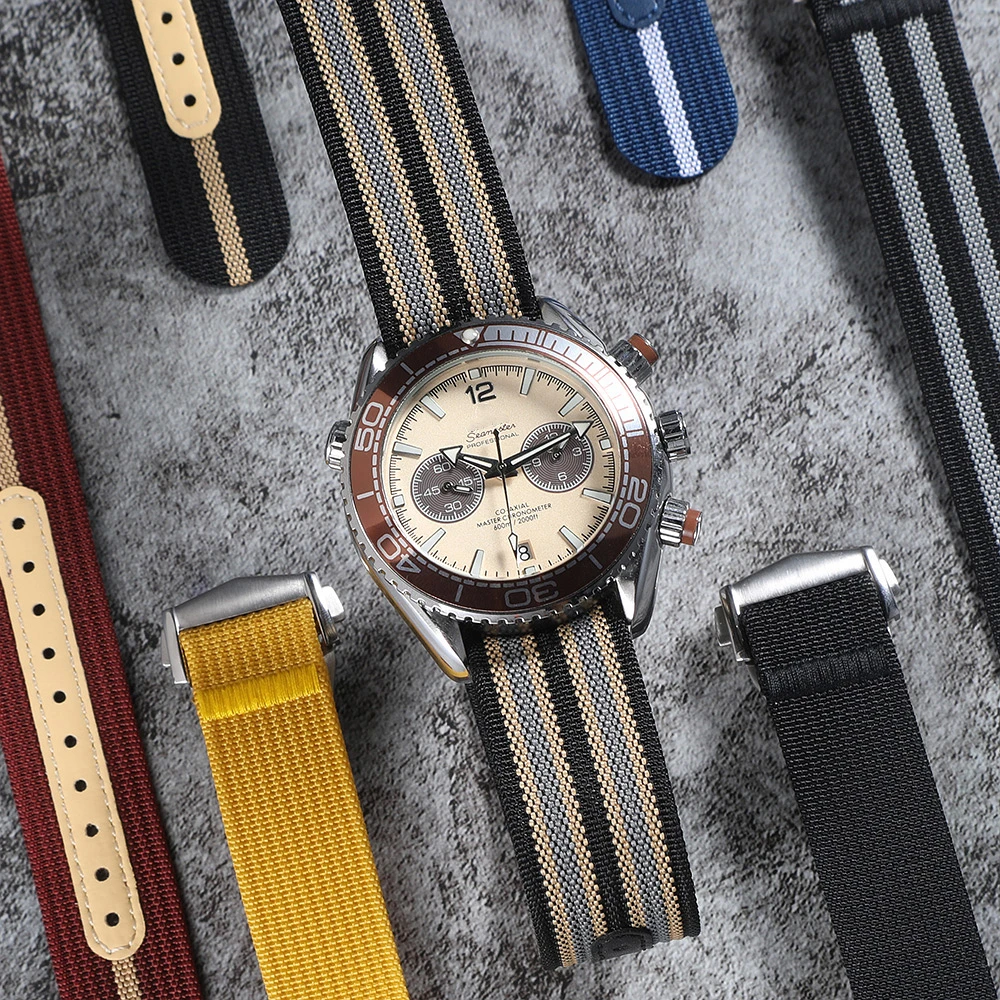 Hebilla plegable, correa de nailon para reloj, correas de lona para reloj, pulsera de 20mm y 22mm, correa de reloj deportiva Universal resistente al agua para Omega