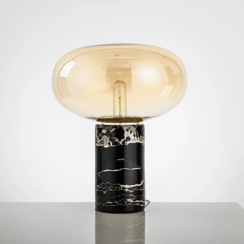 

Marble table lamp luxury product postmodern minimalist designer retro glass lamp bedroom living room office desk decoration ligh