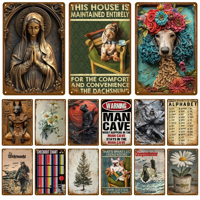 Retro Wandkunst Blechschild Innen Outdoor Ästhetisches Zimmer Vintage Home Decor Artikel Dekoration Luxus Metallschild Poster Platten Bar – Detail 2