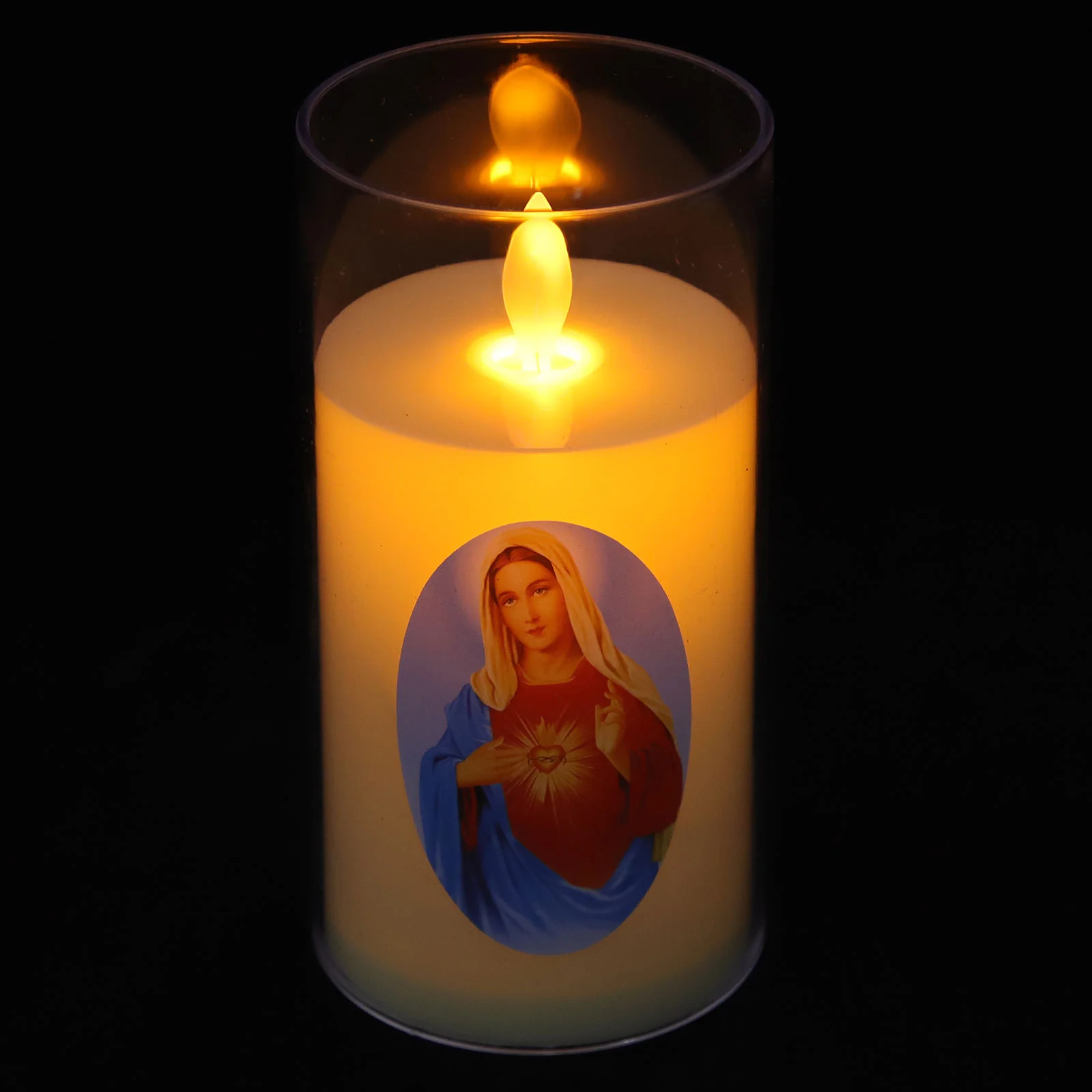 Acrylic Swing Night Light Candles Operated with Flickering Flame Bulk Prayer Catholic Window Plastic Blessed