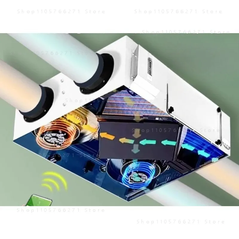 Indoor full heat exchange fresh air system Household two-way flow fresh air fan purification