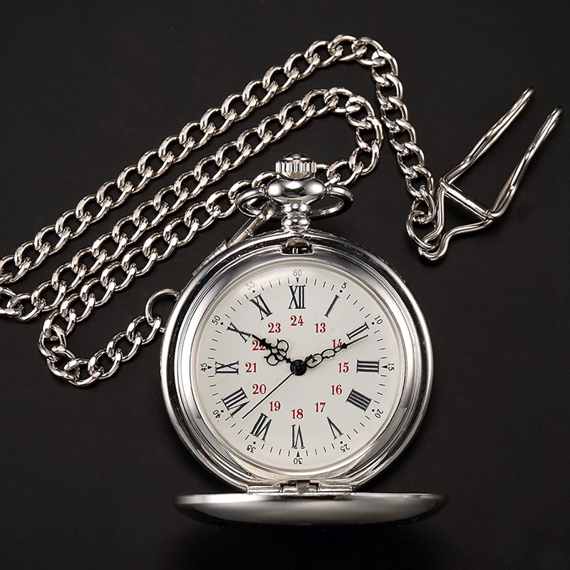 Pocket Watch, Metal Strap, Silver