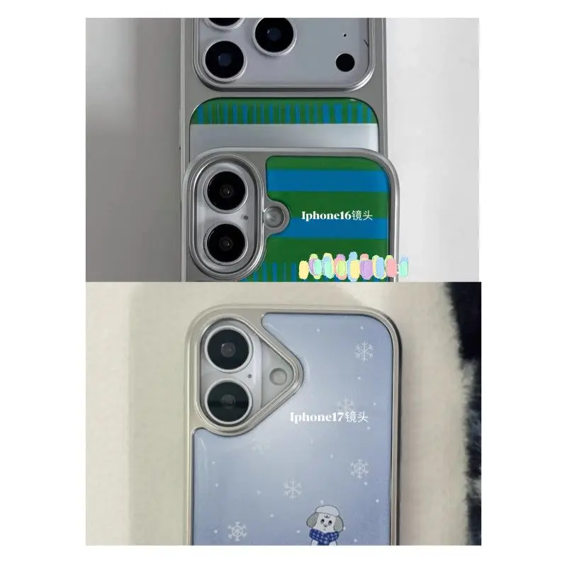 Coque de téléphone de luxe à pointe ondulée, mode coréenne Ins, bordure argentée, pour IPhone 17 16 15 13 11 PRO MAX AIR PLUS, moulage en résine Y2K