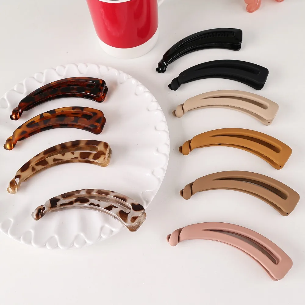 2Pcs Matte Vintage Banana Clip, Minimalist Ponytail Bun Hair Claw for Women Girls, Volume Boost Hair Styling for All Hair Types