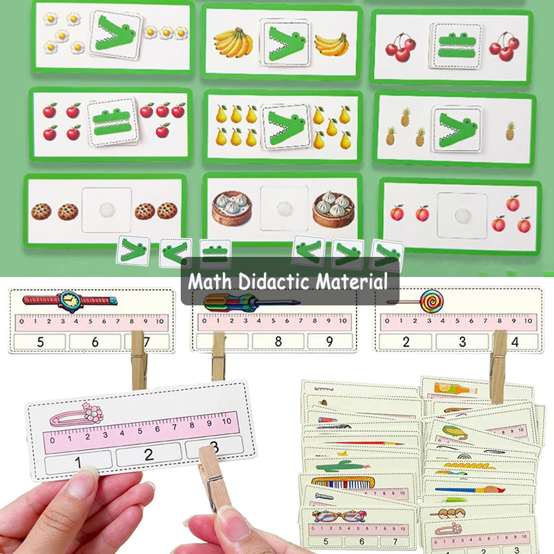 Toddler Math Teaching Material Montessori Parish Toy Quantities Cognition Matching Game Kindergarten Educational Pedagogical Toy