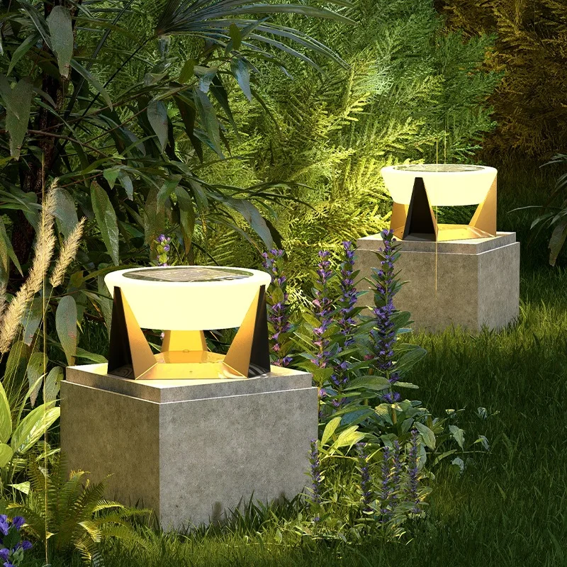 Imagem -02 - Outdoor Solar Paisagem Luzes Minimalista Led Pátio de Iluminação Impermeável Floor Lamp Modern Fixtures Aço Inoxidável