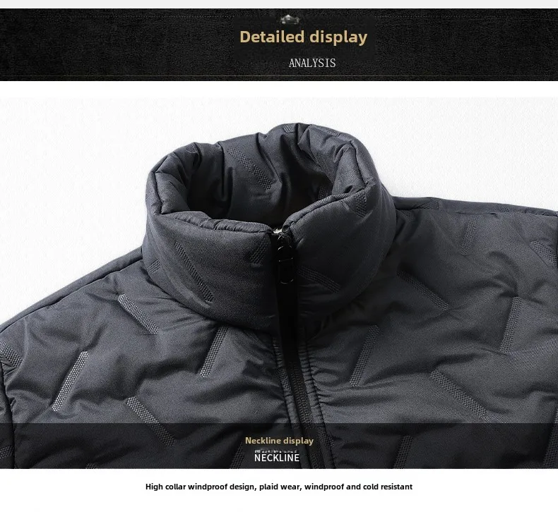 Men\'s Down Jacket 2024 Autumn Winter New Solid Color Thickened Warm Business Casual Stand Collar Jacket Men\'s padded Clothes