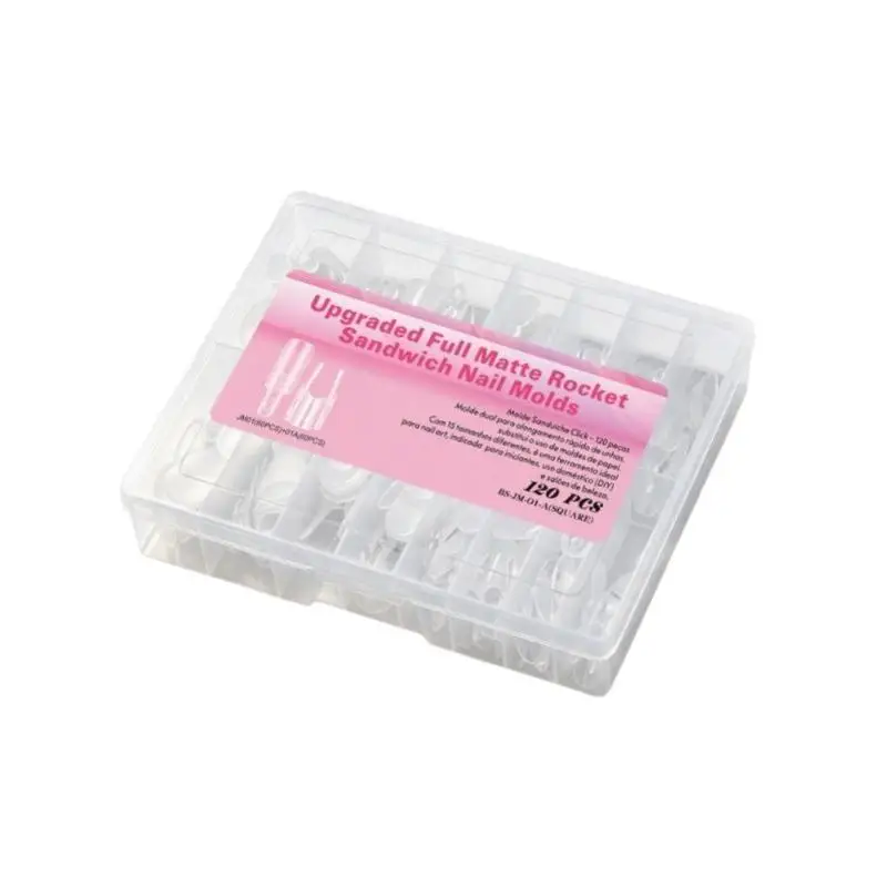 Dual Oval Nail Extension Forms 120Pcs Sandwich Type for Nail Art DIY Manicure Salon Home Use Gifts