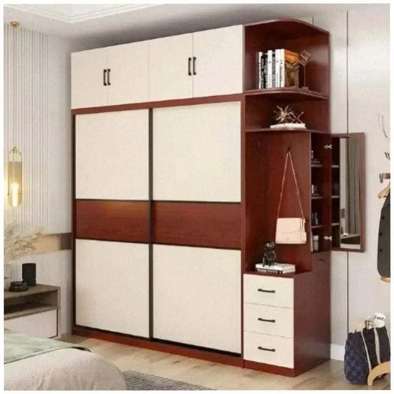 Brown Luxury Wardrobe Closet Wood Modular Modern Multiple Purpose Wardrobes Storage Organizer Armario Para Ropa Home Furniture