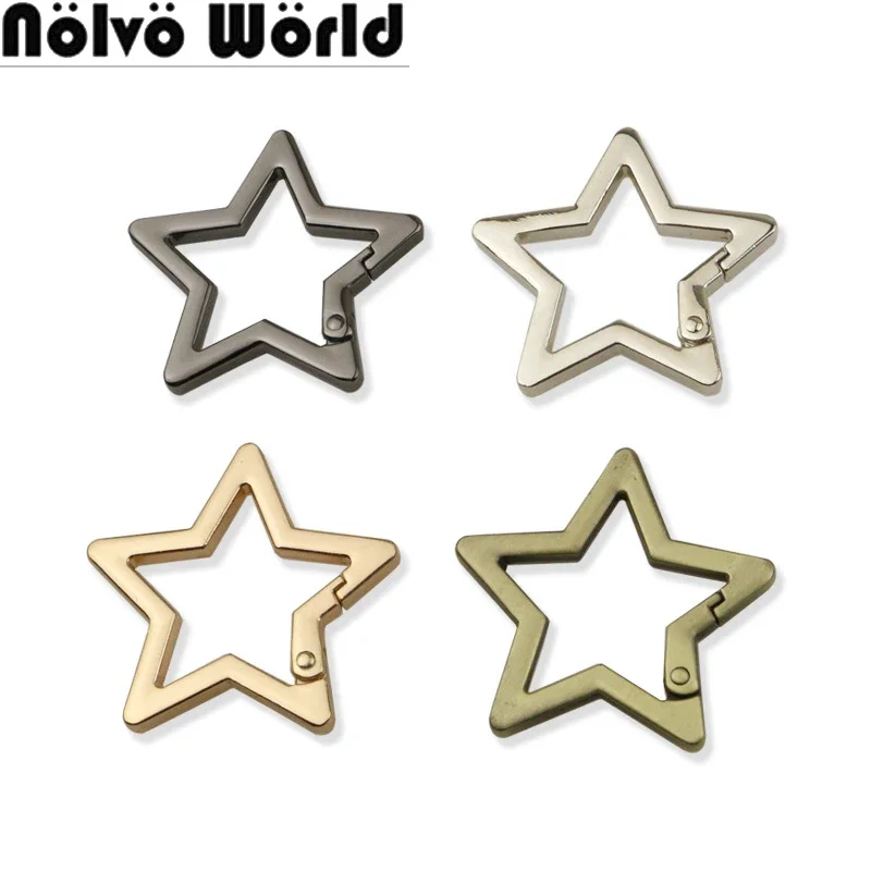 19MM 27MM Pentagram Metal Spring Gate Keyring Hooks For Bags Purse Belt Openable Five-pointed Star Carabiner Buckles Accessories