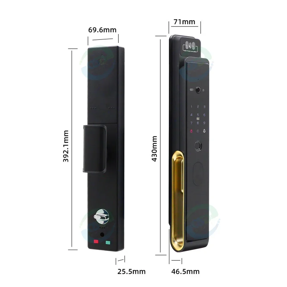 지능형 TTLock 와이파이 앱 스마트 락, 얼굴 인식, 자동 인터콤, 실시간 카메라, 스마트 문짝 락